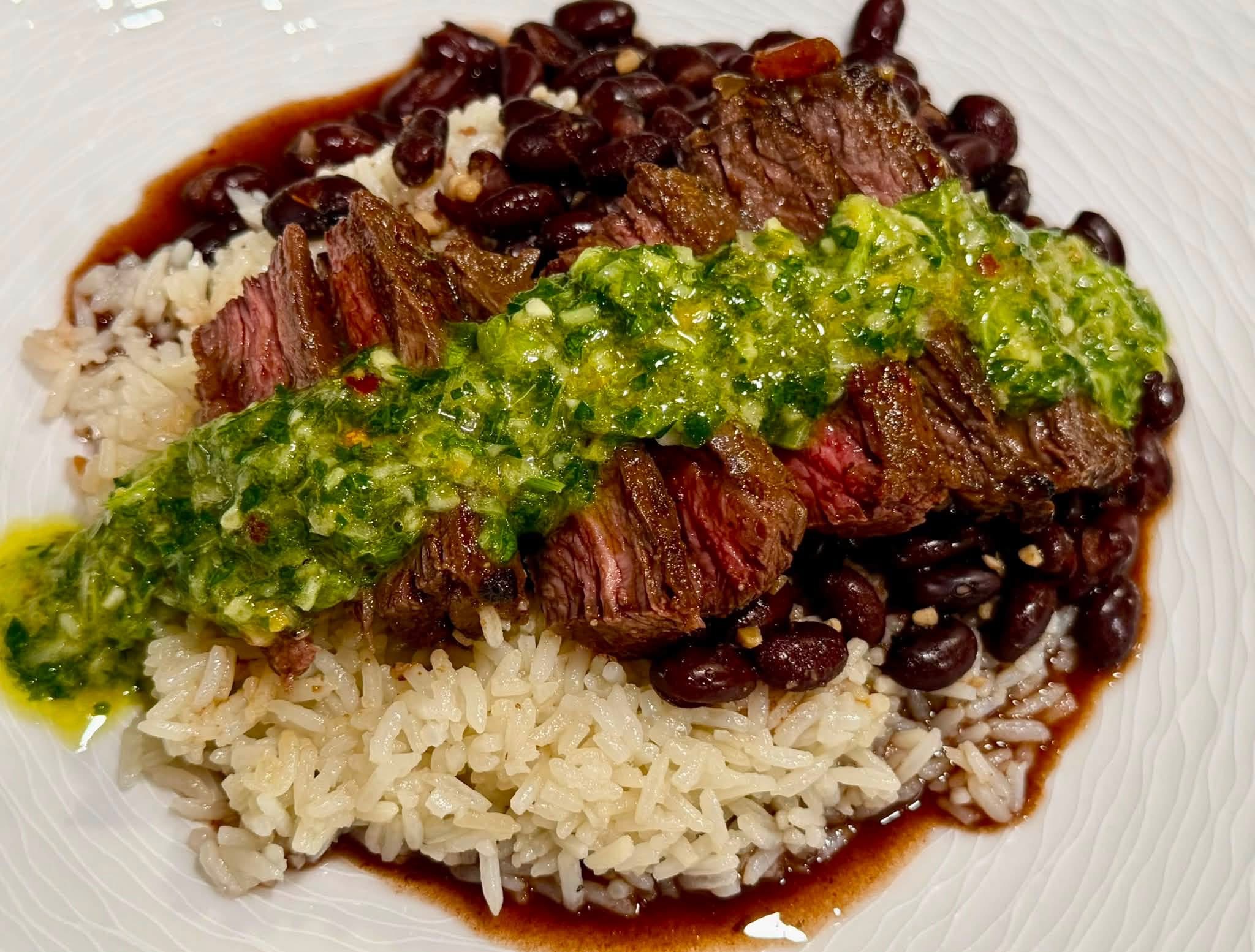 Chimichurri Steak with Black Beans & Rice