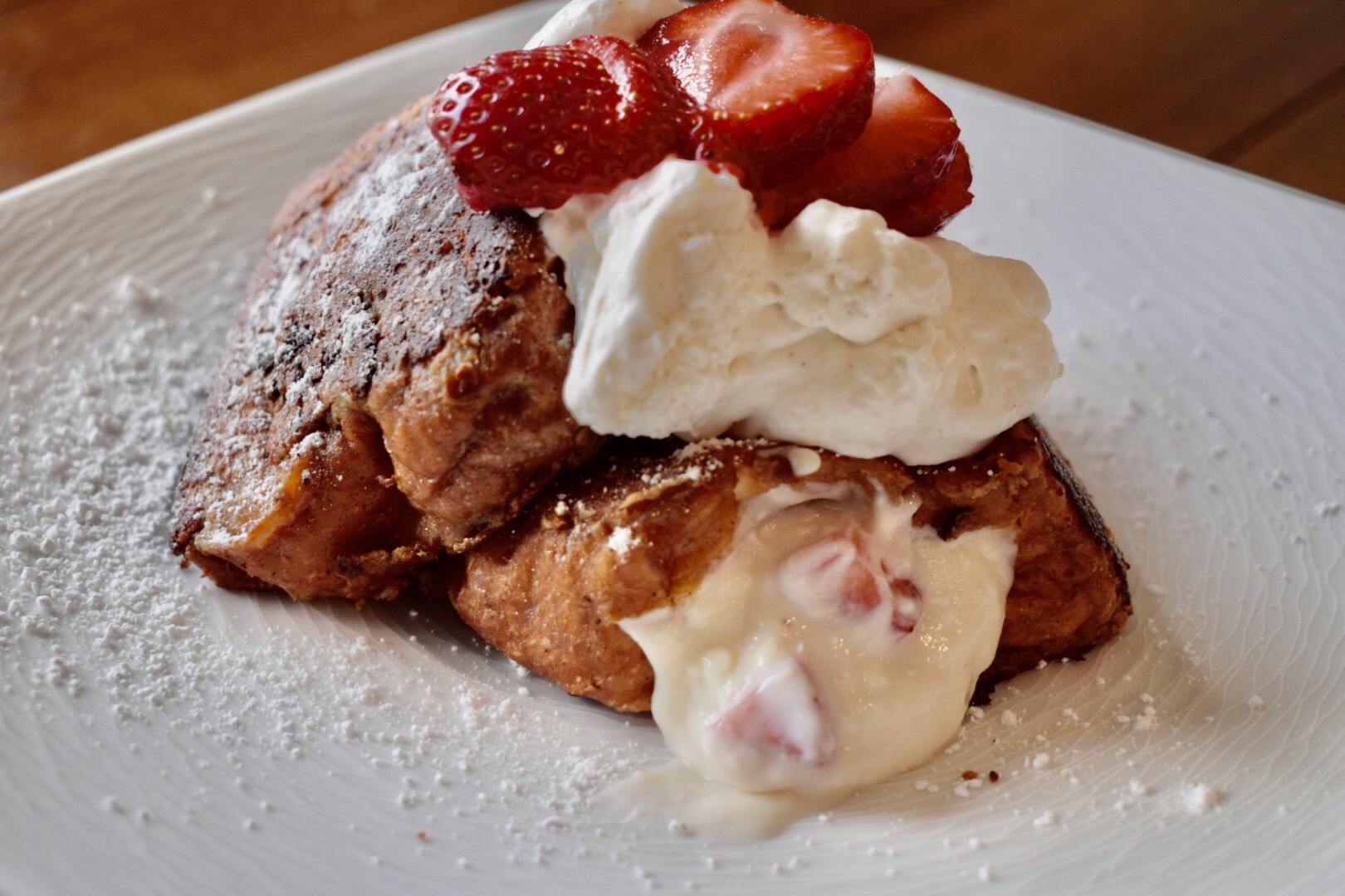Strawberry-Cream Stuffed French Toast